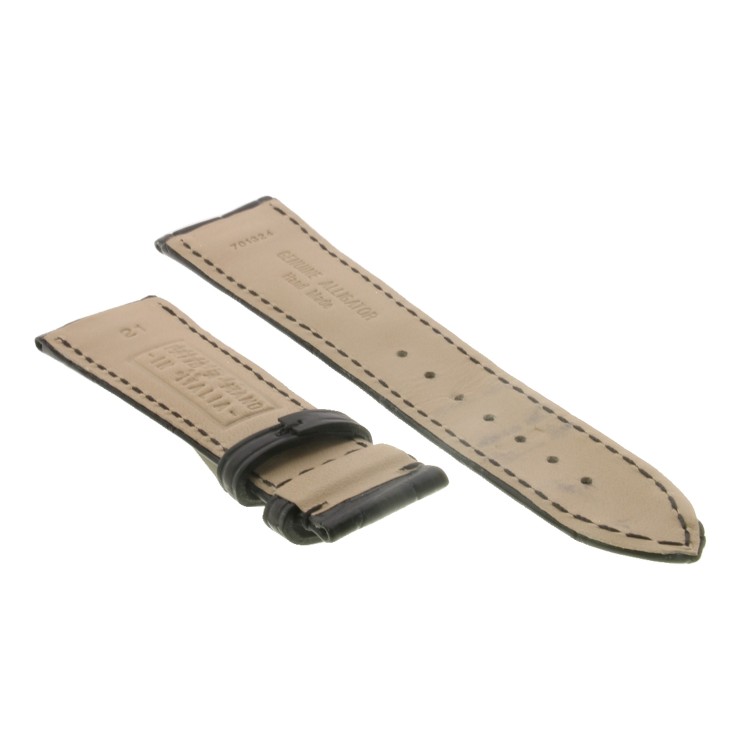 Cinturino Sartoriale Alligatore Nero opaco 21/18 mm B50BC ansa curva classico..