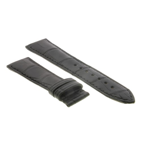 Cinturino Sartoriale Alligatore Nero opaco 21/18 mm B50BC ansa curva classico..