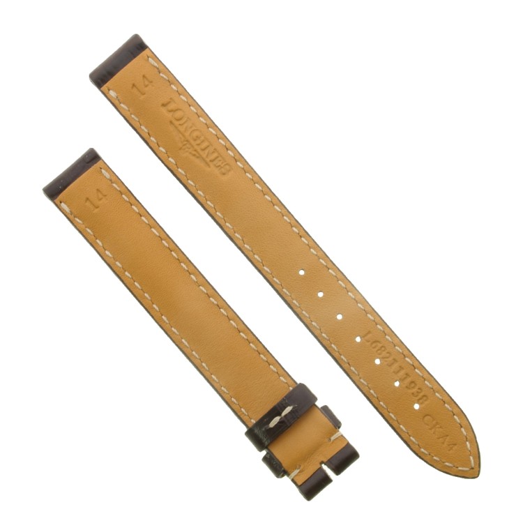 Longines Cinturino Pelle stampa alligatore Marrone 14/14 mm. Taglia XL, per  Master, Evidenza.