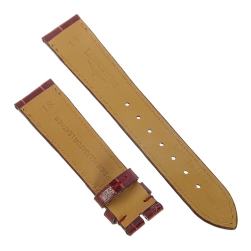 Longines Cinturino Alligatore L682164444 Rosso Lucido 18/16 mm Dolce Vita, Evidenza.