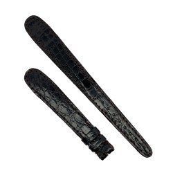 Cinturino aperto Sartoriale Coccodrillo Lucido Nero per ansa fissa 14/10 mm B20B cucito