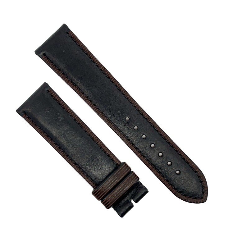Cinturino Pelle Vitello Bordo Merlato Nero opaco 22/20 mm B40B classico