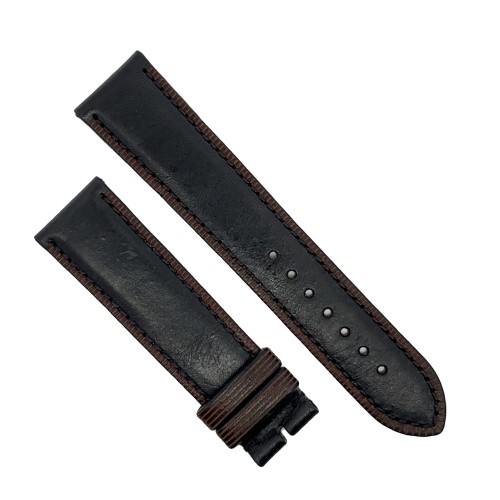 Cinturino Pelle Vitello Bordo Merlato Nero opaco 22/20 mm B40B classico