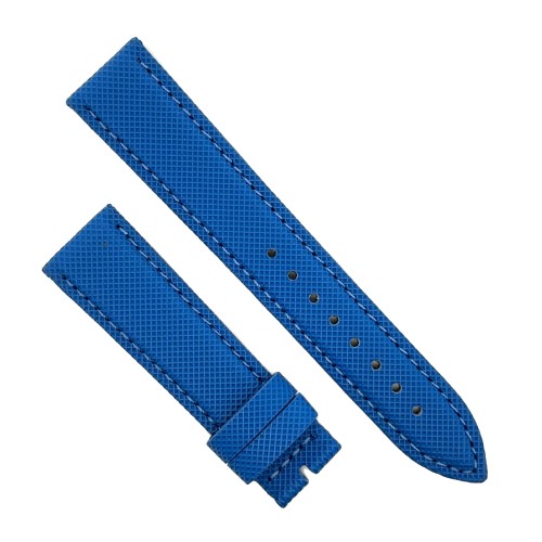 Cinturino Water Resistant Gomma Blu Medio Stampa Tessuto opaco 20/18 mm B47BL classico spessore 4,7 mm