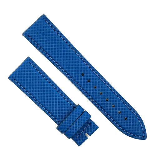 Cinturino Water Resistant Gomma Blu Medio Stampa Tessuto opaco 22/20 mm B47BL classico spessore 4,7 mm