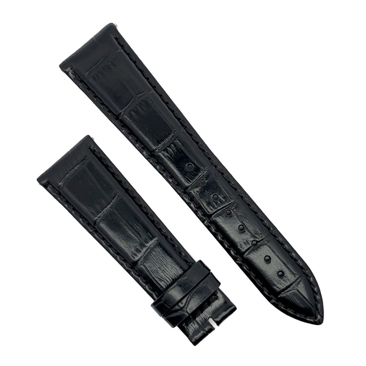 Cinturino Stampa Alligatore Nero Semilucido Easy Click 22/18 mm B48B classico.