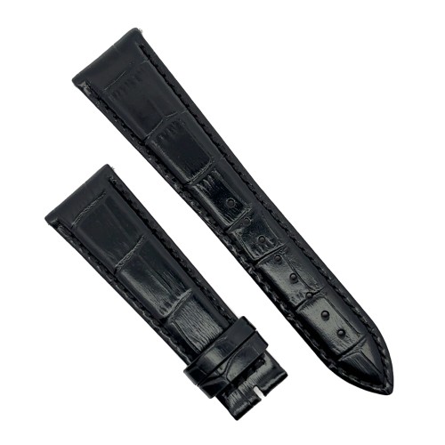 Cinturino Stampa Alligatore Nero Semilucido Easy Click 22/18 mm B48B classico.
