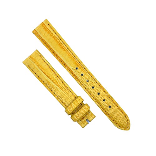 Cinturino Sartoriale Stampa Lucertola Tejus Giallo Lucido 16/14 mm B35B forma classica.