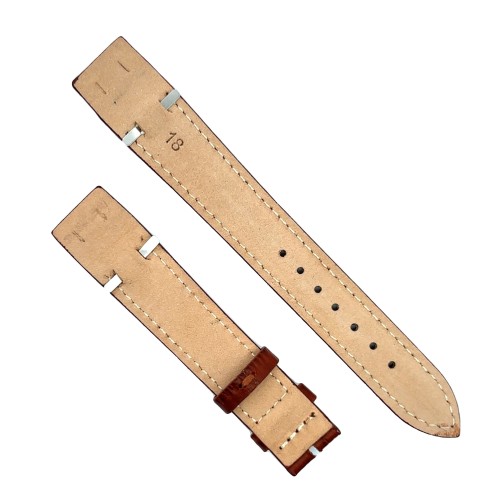 Cinturino aperto Sartoriale Stampa Alligatore marrone per ansa fissa 18/16 mm B3B cucito