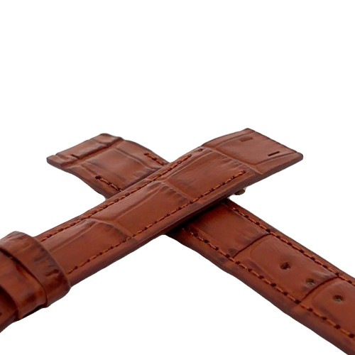 Cinturino aperto Sartoriale Stampa Alligatore marrone per ansa fissa 18/16 mm B3B cucito