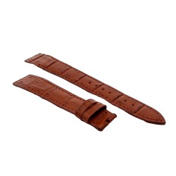 Cinturino aperto Sartoriale Stampa Alligatore marrone per ansa fissa 18/16 mm B3B cucito 2