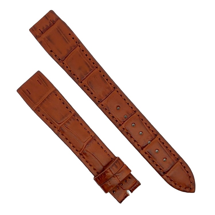 Cinturino aperto Sartoriale Stampa Alligatore marrone per ansa fissa 18/16 mm B3B cucito