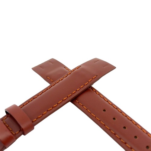 Cinturino aperto Sartoriale Pelle Marrone Gold per ansa fissa 18/16 mm B35B cucito