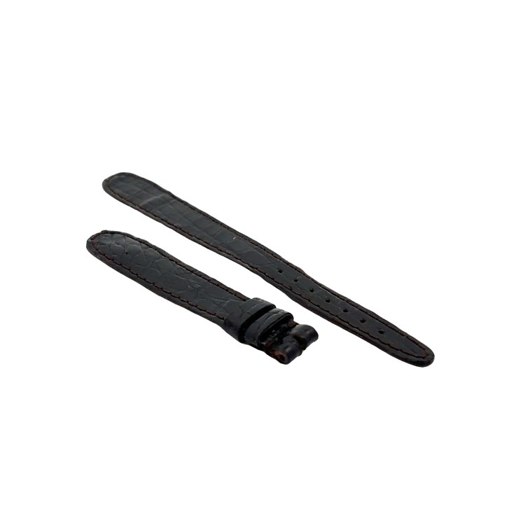 Cinturino aperto Sartoriale Coccodrillo Lucido Nero per ansa fissa 14/10 mm B20B cucito