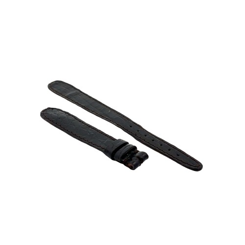Cinturino aperto Sartoriale Coccodrillo Lucido Nero per ansa fissa 14/10 mm B20B cucito