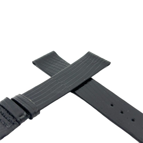 SEIKO Cinturino Lucertola Nero Lucido 17/15 mm B25N spessore 2,5 mm