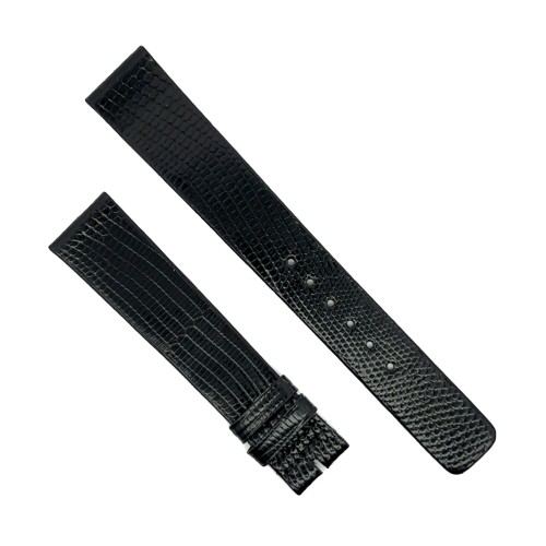 SEIKO Cinturino Lucertola Nero Lucido 17/15 mm B25N spessore 2,5 mm