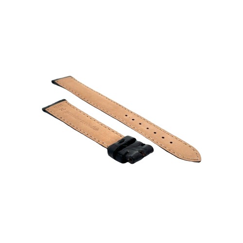 Cinturino XL Coccodrillo Nero Lucido 18/16 mm B40B forma classica.
