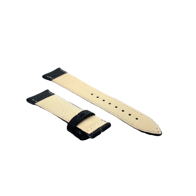 Cinturino Water Resistant Gomma Nero Stampa Tessuto opaco 20/18 mm B47B classico spessore 4,7 mm