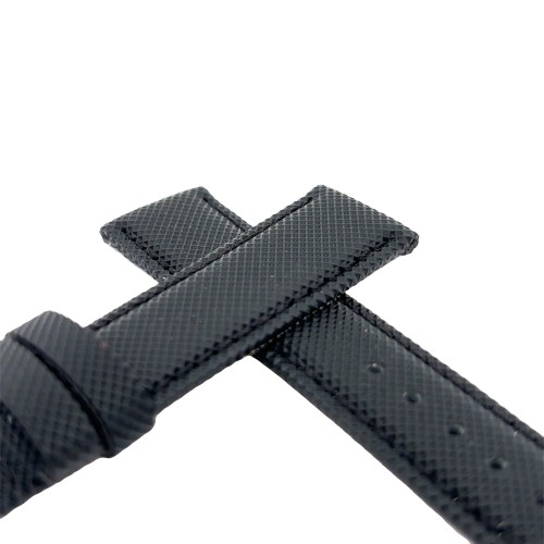 Cinturino Water Resistant Gomma Nero Stampa Tessuto opaco 20/18 mm B47B classico spessore 4,7 mm