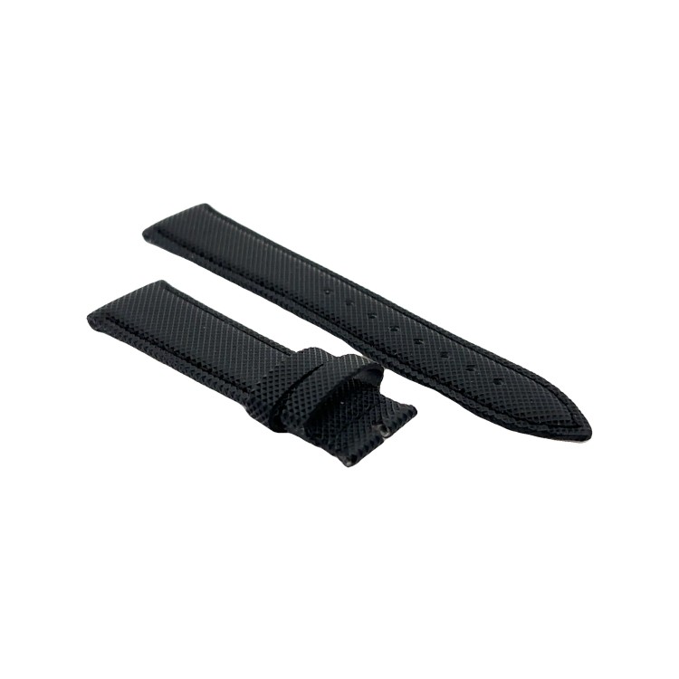 Cinturino Water Resistant Gomma Nero Stampa Tessuto opaco 20/18 mm B47B classico spessore 4,7 mm