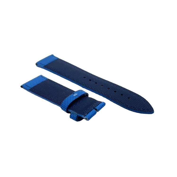 Cinturino Water Resistant Gomma Blu Medio Stampa Tessuto opaco 22/20 mm B47BL classico spessore 4,7 mm