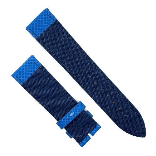 Cinturino Water Resistant Gomma Blu Medio Stampa Tessuto opaco 22/20 mm B47BL classico spessore 4,7 mm