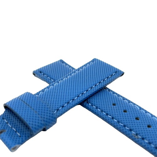 Cinturino Water Resistant Gomma Blu Medio Stampa Tessuto opaco 22/20 mm B47BL classico spessore 4,7 mm