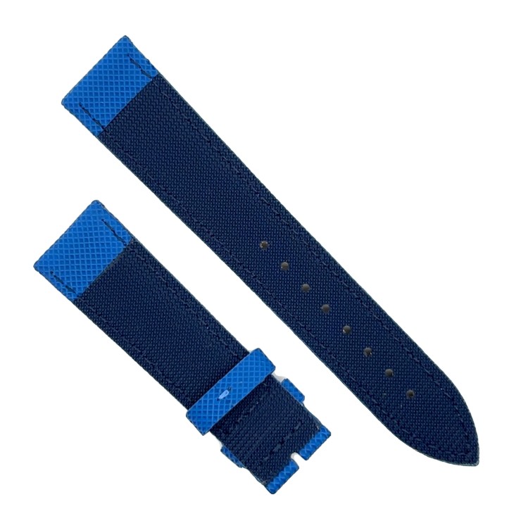 Cinturino Water Resistant Gomma Blu Medio Stampa Tessuto opaco 20/18 mm B47BL classico spessore 4,7 mm