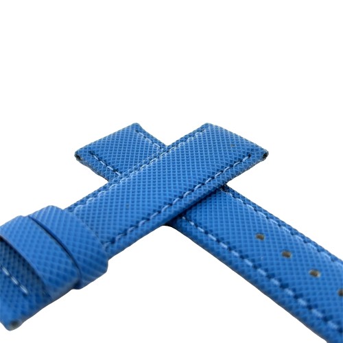 Cinturino Water Resistant Gomma Blu Medio Stampa Tessuto opaco 20/18 mm B47BL classico spessore 4,7 mm