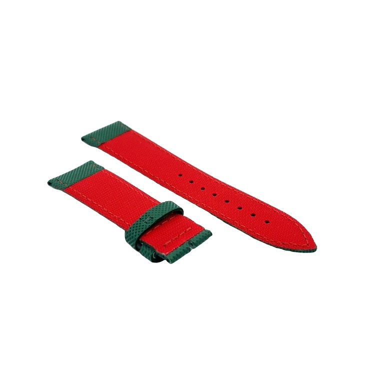 Cinturino Water Resistant Gomma Verde Stampa Tessuto opaco 22/20 mm B47R classico spessore 4,7 mm