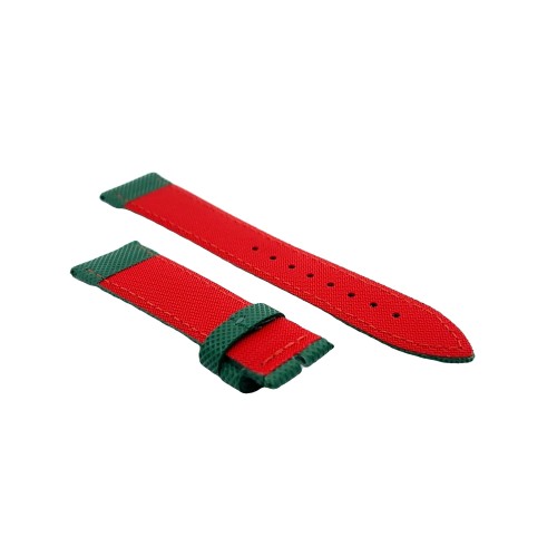 Cinturino Water Resistant Gomma Verde Stampa Tessuto opaco 20/18 mm B47R classico spessore 4,7 mm