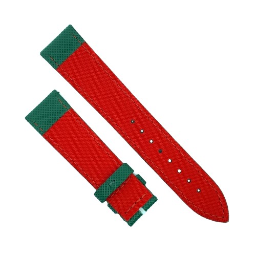 Cinturino Water Resistant Gomma Verde Stampa Tessuto opaco 20/18 mm B47R classico spessore 4,7 mm