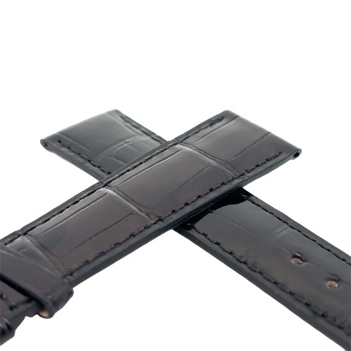 Zenith Cinturino Alligatore Nero lucido 20/16 mm  per Class Elite 03.1125.682 Dual time e simili.