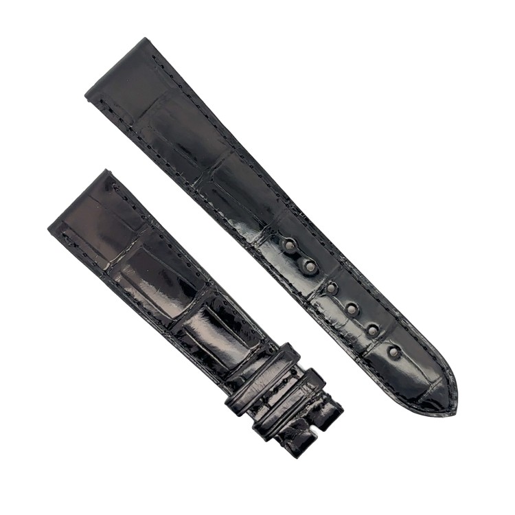 Zenith Cinturino Alligatore Nero lucido 20/16 mm  per Class Elite 03.1125.682 Dual time e simili.
