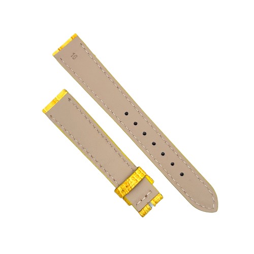Cinturino Sartoriale Stampa Lucertola Tejus Giallo Lucido 16/14 mm B35B forma classica.
