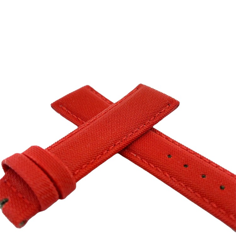 Cinturino Water Resistant Tessuto Sintetico Rosso opaco 20/18 mm classico cuciture Nere