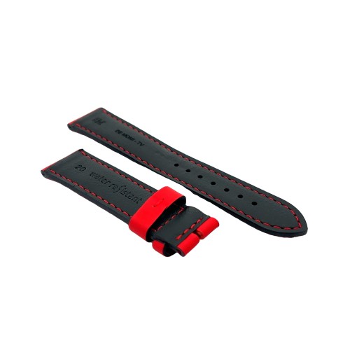 Cinturino Water Resistant Sintetico Classico Bombato Rosso liscio opaco 20/18 mm B50BN
