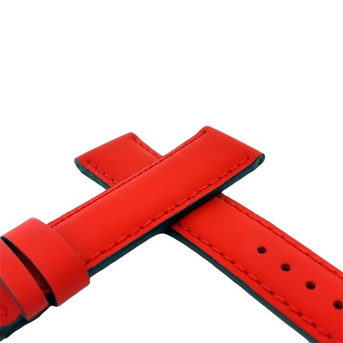 Cinturino Water Resistant Sintetico Classico Bombato Rosso liscio opaco 20/18 mm B50BN