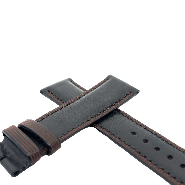 Cinturino Pelle Vitello Bordo Merlato Nero opaco 22/20 mm B40B classico
