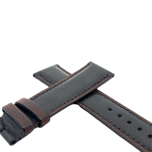Cinturino Pelle Vitello Bordo Merlato Nero opaco 22/20 mm B40B classico