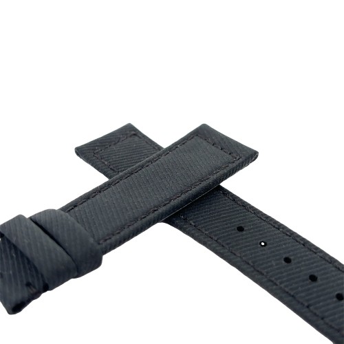 Cinturino Tessuto Nero opaco 20/18 mm B35N classico texture rigata