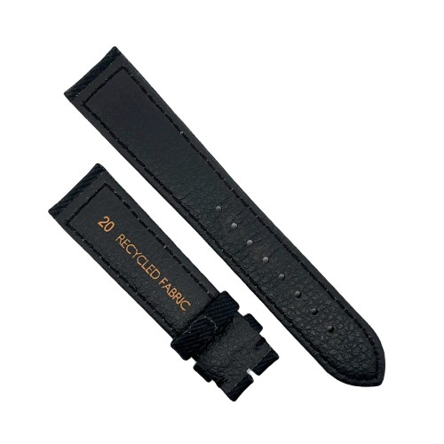 Cinturino Tessuto Nero opaco 20/18 mm B35N classico texture rigata