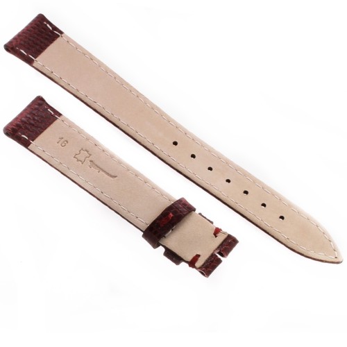 Cinturino Lucertola Bordeaux Semilucido 16/14 Piatto B30B forma classica