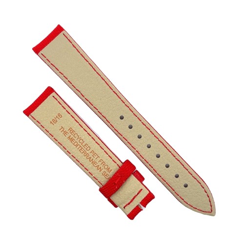 Cinturino Tessuto Riciclato Rosso opaco 18/16 mm B36B classico.