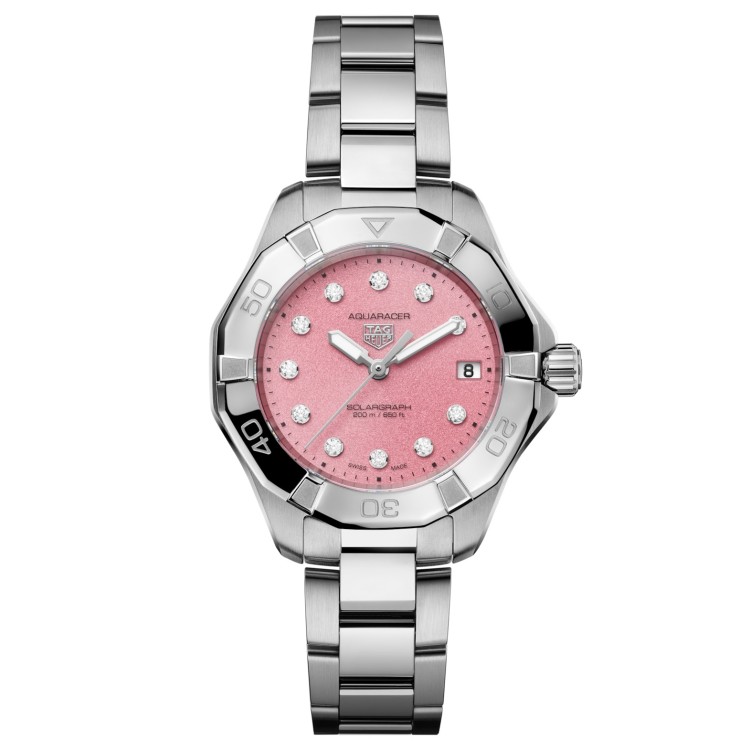 TAG Heuer Aquaracer Rosa WBP1318.BA0005 Solare al quarzo, 34 mm, Acciaio