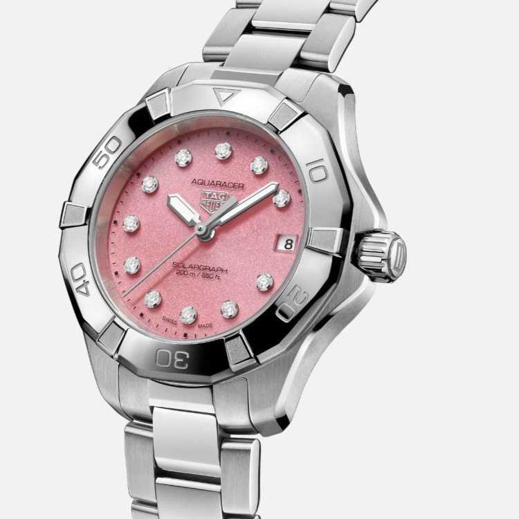 TAG Heuer Aquaracer Rosa WBP1318.BA0005 Solare al quarzo, 34 mm, Acciaio