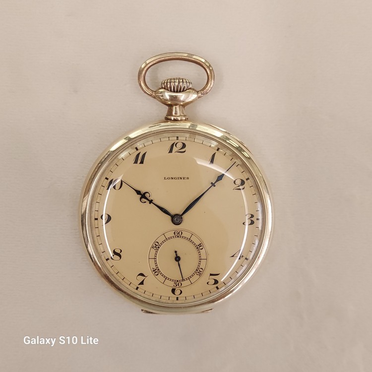 LONGINES Orologio da tasca in Oro Giallo 14 kt misura 48,5 x 11 mm Meccanico a Carica Manuale Champagne Arabi