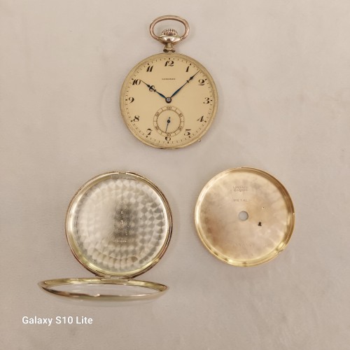 LONGINES Orologio da tasca in Oro Giallo 14 kt misura 48,5 x 11 mm Meccanico a Carica Manuale Champagne Arabi