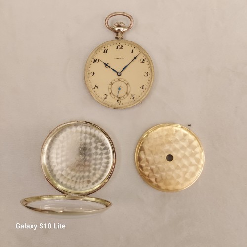 LONGINES Orologio da tasca in Oro Giallo 14 kt misura 48,5 x 11 mm Meccanico a Carica Manuale Champagne Arabi